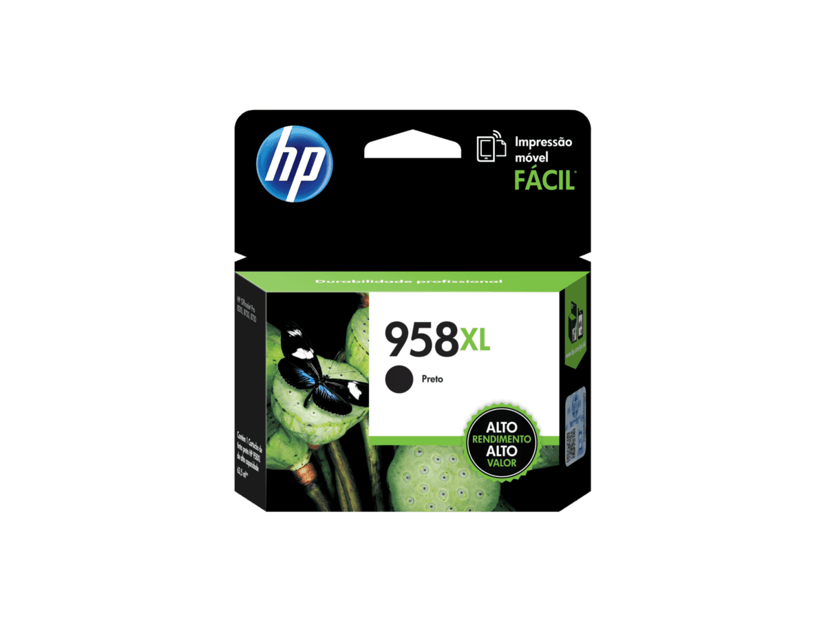 Cartucho de Tinta HP 958XL Preto de Alto Rendimento Original