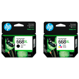 Combo Cartucho de Tinta HP Advantage 668XL Preto 7FP39VL + Cartucho de Tinta HP Advantage 668XL Colorido 7FP38VL (7FP39VL-B)