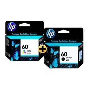 Combo Cartucho de Tinta HP 60 Preto + Colorido Originais (CC640WB-B)