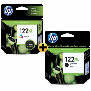 Combo Cartucho de Tinta HP 122XL Preto + Colorido de Alto Rendimento Originais (CH563HB_CB)
