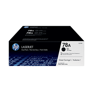 Cartuchos de Toner HP 78A Pacote com 2 Pretos LaserJet Originais (CE278AD)
