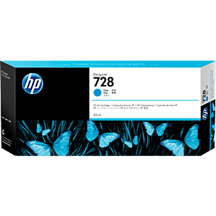Cartucho de Tinta HP 728 Ciano DesignJet 300ml (F9K17A)