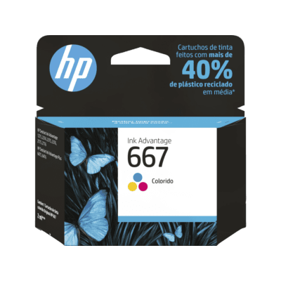 Cartucho de Tinta HP 667XL Colorido Advantage de Alto Rendimento