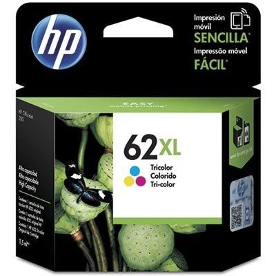 Cartucho de Tinta HP 62XL Colorido de Alto Rendimento Original