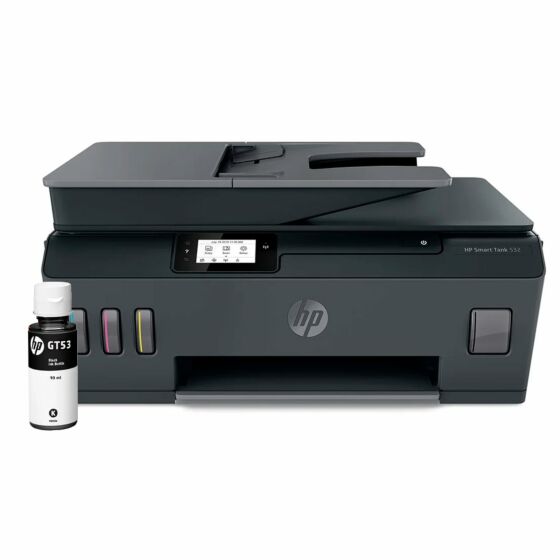 Combo Impressora Multifuncional HP Smart Tank 532 + Frasco de Tinta HP GT53 Preto Original (5HX16AB)