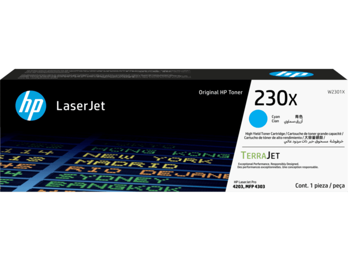 Cartucho de toner LaserJet original ciano HP 230X - (W2301X