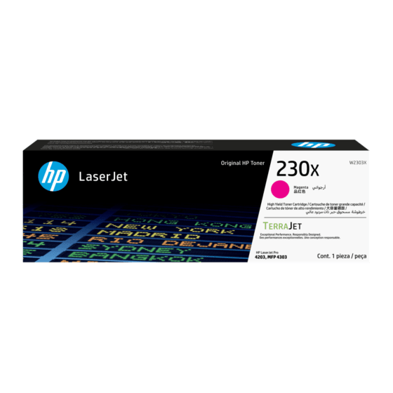 Cartucho de toner LaserJet original magenta HP 230X (W2303X)